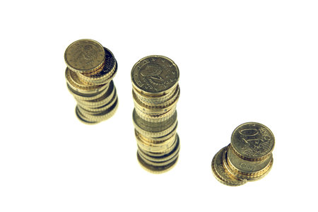 Money, European euros, coins and banknotes