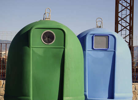 Buckets of colors to recycleの写真素材