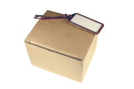 Cardboard box to pack with plastic label