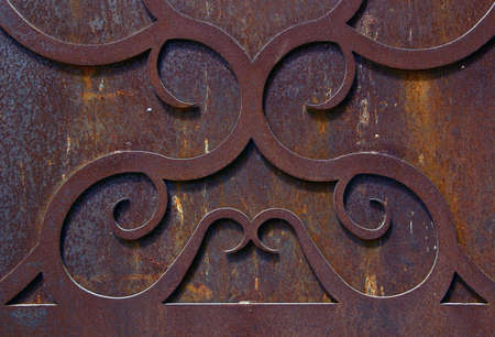 Detail of an old iron gateの写真素材