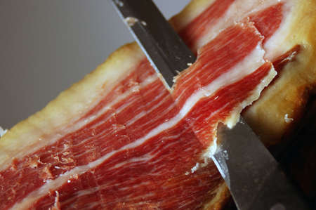 Picture of the court of a typical Jamon Iberico ham from Spainの写真素材