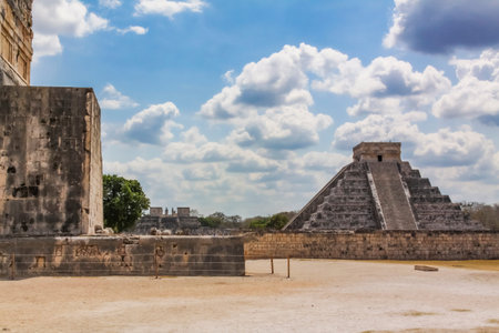 The Temple of Kukulcan, also known as El Castillo, is the imposing step pyramid at Chichen Itza,...