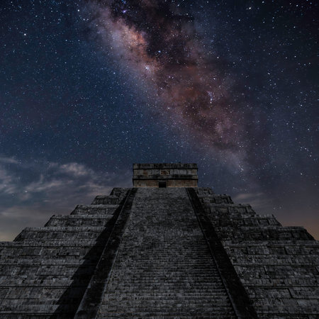 The Temple of Kukulcan, also known as El Castillo, is the imposing step pyramid at Chichen Itza,...