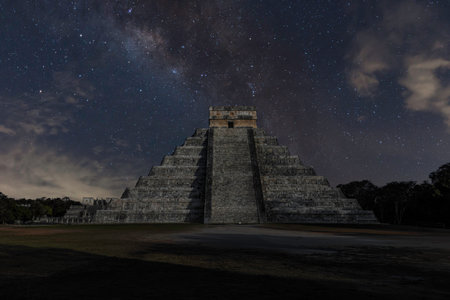 The Temple of Kukulcan, also known as El Castillo, is the imposing step pyramid at Chichen Itza,...