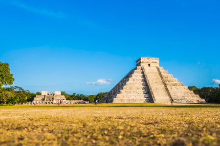 The Temple of Kukulcan, also known as El Castillo, is the imposing step pyramid at Chichen Itza,...
