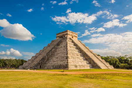 The Temple of Kukulcan, also known as El Castillo, is the imposing step pyramid at Chichen Itza,...