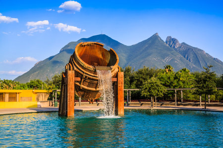 The Crisol Fountain, Monterrey, Nuevo León.の写真素材