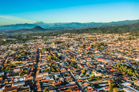Aerial view of the Magical Town of Coatepec, Veracruz, Mexico. The capital of coffee.の写真素材