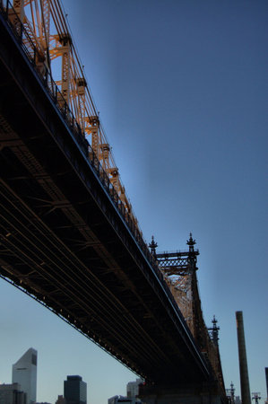 Queens oro Bridge and partial New York city as background