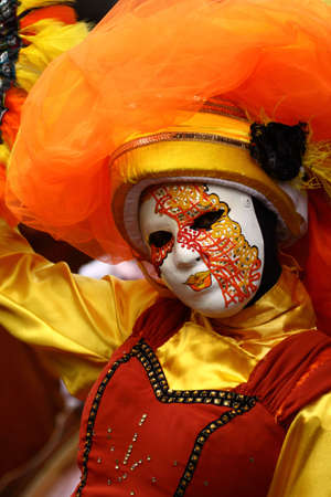 Orange mask in carnivalの写真素材