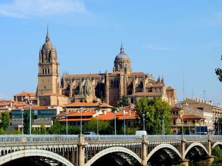 cathedral of salamanca in spainの写真素材