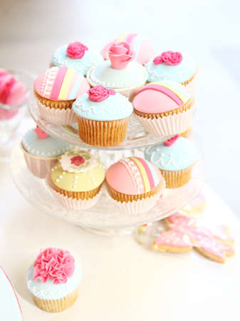 Soft light to a cupcake tray in a partyの写真素材