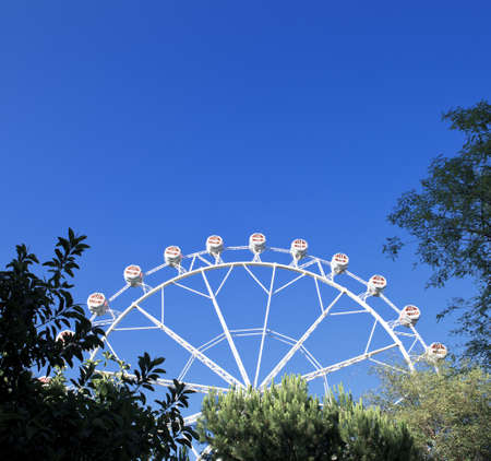 Summer day in circus, ferris wheelの写真素材