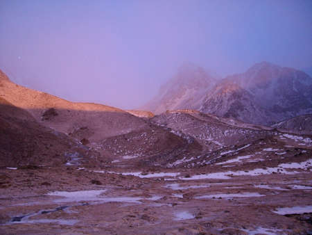sunrise on the mountainの写真素材