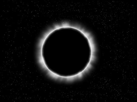 Illustration about a planet eclipse in a starry skyの写真素材