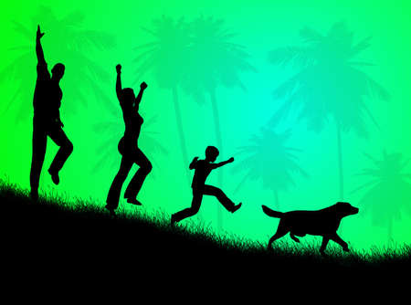 Illustration about happy  in the rural landscapeの写真素材