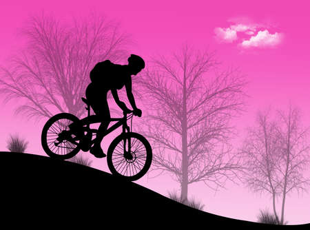 Mountain bike in the nature in a wonderful dayの写真素材