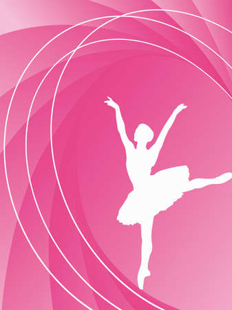 Classical dancer silhouette on a colorful backgroundのイラスト素材