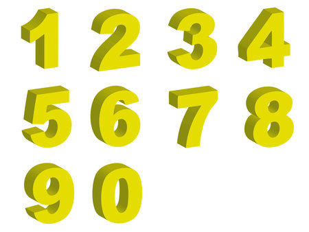 Number letters in silhouette as symbol of numbers and counting