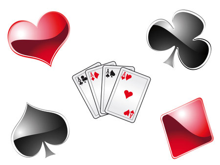 Playing poker with cards in a casino