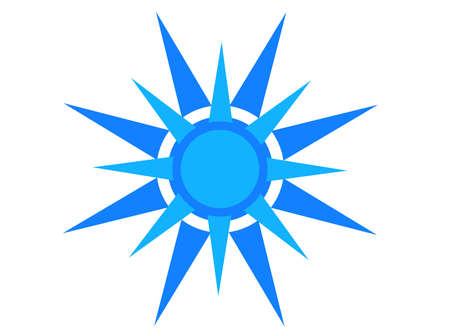 Colorful and brightness sun as symbol of light and hotの写真素材