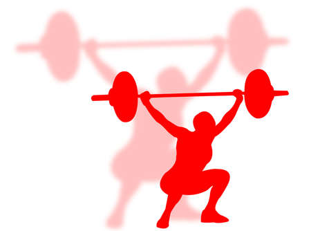 Man lifting weights as symbol of sports competition sportの写真素材