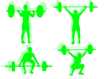 Man lifting weights as symbol of sports competition sportの写真素材