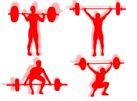 Man lifting weights as symbol of sports competition sportの写真素材