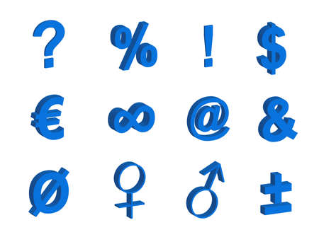 Different kind of symbol and letter 3dの写真素材
