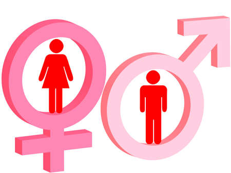 Male and female sign as symbol of man and womanの写真素材