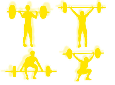 Man lifting weights as symbol of sports competition sportの写真素材