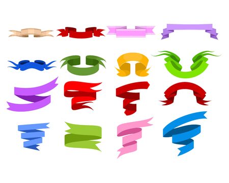 Vector illustration of a color ribbons setのイラスト素材