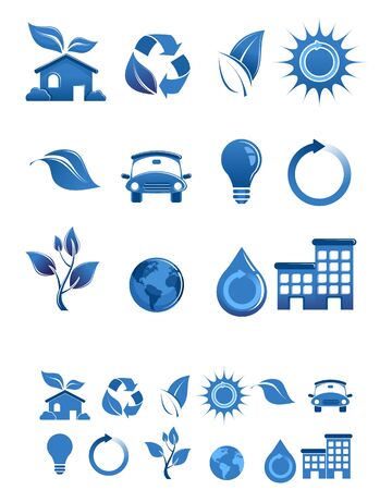 Vector illustration of a web icons set in dark blueのイラスト素材