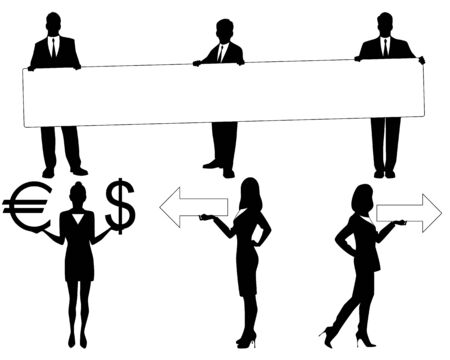 Vector illustration of a black people silhouettesのイラスト素材