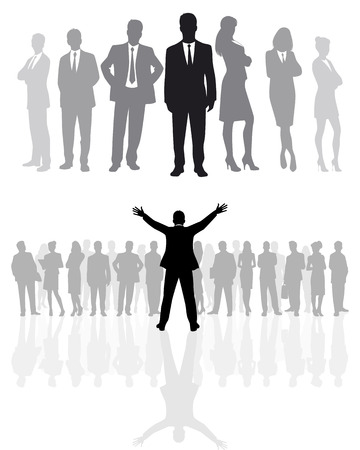 Vector illustration of a business team silhouettesのイラスト素材
