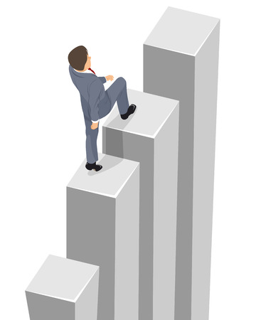 illustration of a businessman walking on the scheduleのイラスト素材