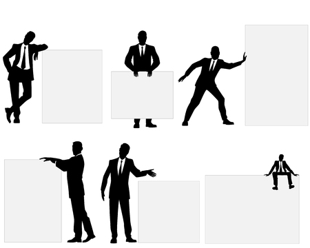 Vector illustration of a man with bannersのイラスト素材