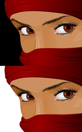 Vector illustration of a girl in hijabのイラスト素材