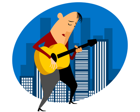 Vector illustration of a singer gives concertのイラスト素材