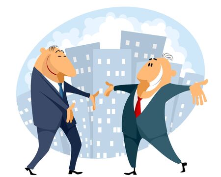 Vector illustration of a businessmen with spread armsのイラスト素材