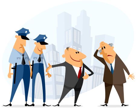 Vector illustration of a businessmen and policemanのイラスト素材