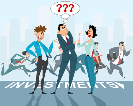 Vector illustration of a three businessmen discussionのイラスト素材