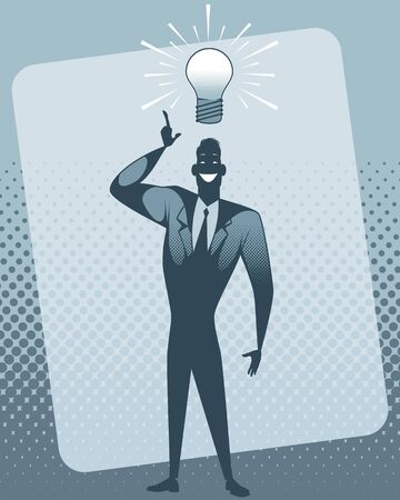 Vector illustration of a businessman with ideaのイラスト素材