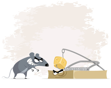 Vector illustration of a rat and mousetrapのイラスト素材