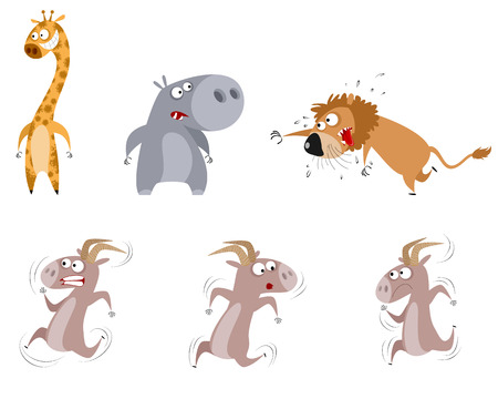 Vector illustration of a six animals setのイラスト素材