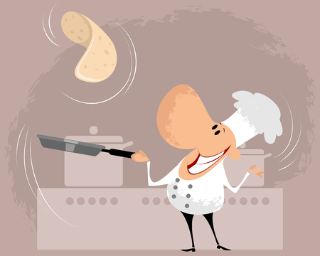Vector illustration of a cook in the kitchenのイラスト素材