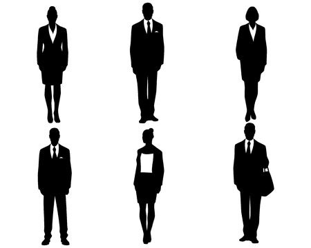 Vector illustration of silhouettes of business peopleのイラスト素材