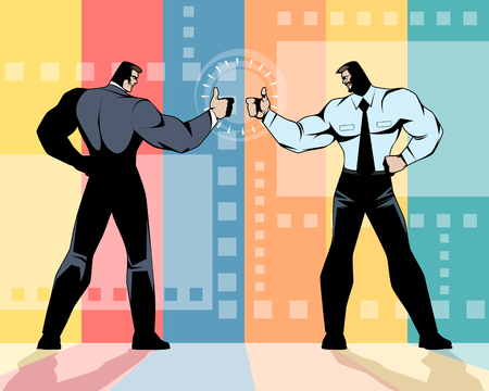 Vector illustration of two successful men partners.のイラスト素材