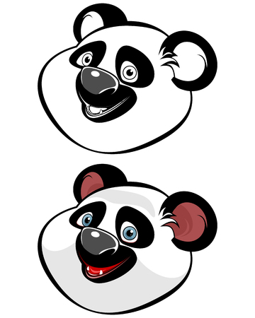 Vector illustration of a Panda head on whiteのイラスト素材
