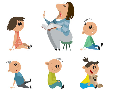 Vector illustration of a set of kindergarten charactersのイラスト素材